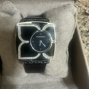 BCBGMaxAzria Black and Silver Watch